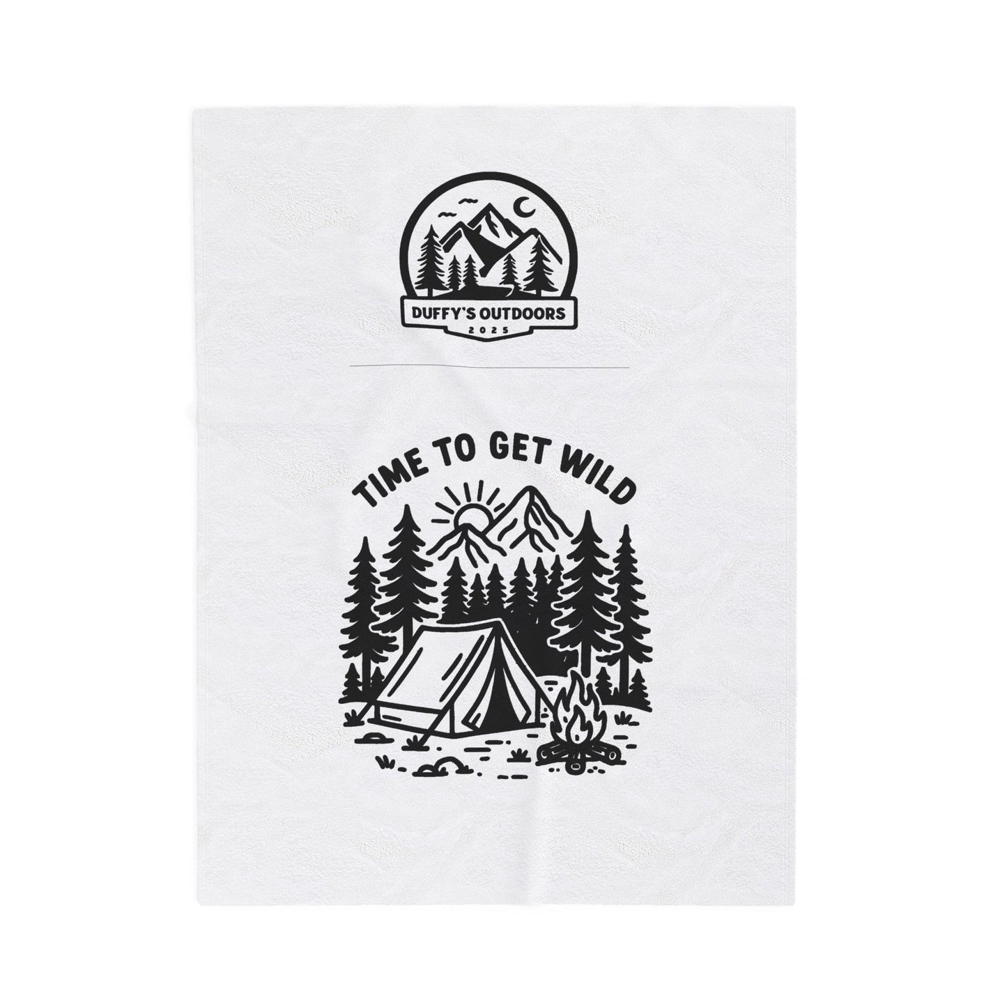 Outdoor Adventure Velveteen Plush Blanket, Cozy Camping Throw, Wilderness Decor, Gift for Campers, Snuggle Blanket for Every Occasion