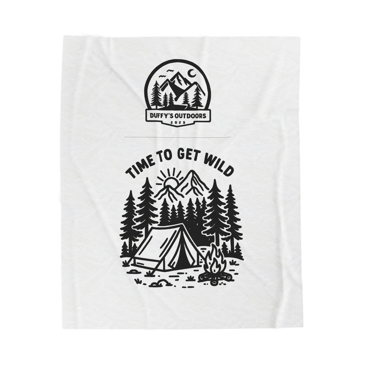 Outdoor Adventure Velveteen Plush Blanket, Cozy Camping Throw, Wilderness Decor, Gift for Campers, Snuggle Blanket for Every Occasion