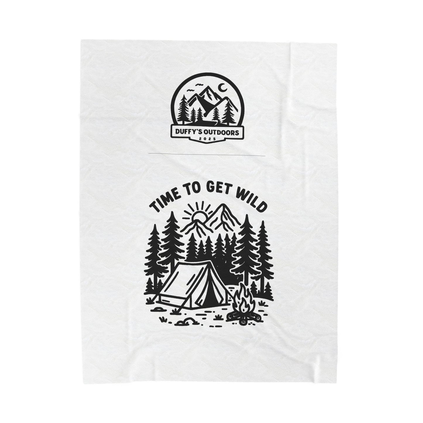 Outdoor Adventure Velveteen Plush Blanket, Cozy Camping Throw, Wilderness Decor, Gift for Campers, Snuggle Blanket for Every Occasion